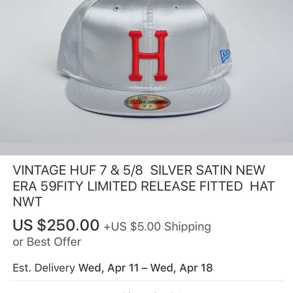 Huf fitted hat size 7 new era